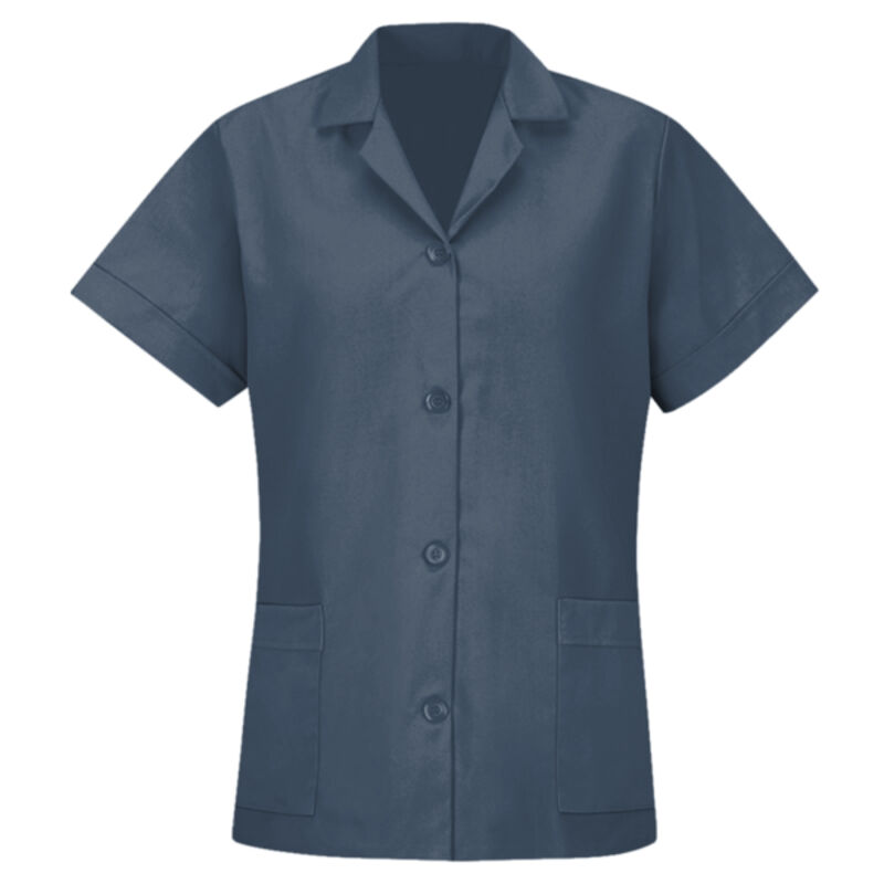 Women's Loose Fit Short Sleeve Button Smock Thumbnail
