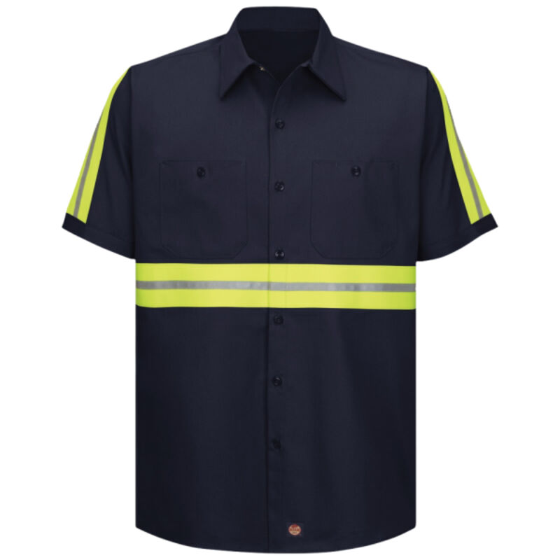 Men's Enhanced Visibility Short Sleeve Cotton Work Shirt Thumbnail