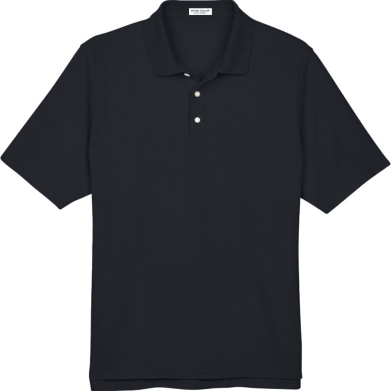 Peter Millar Men's Solid Performance Polo - Self Collar - White Embroidery Thumbnail