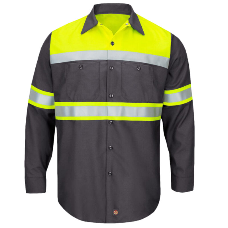 Hi-Visibility Colorblock Ripstop Long Sleeve Work Shirt Thumbnail