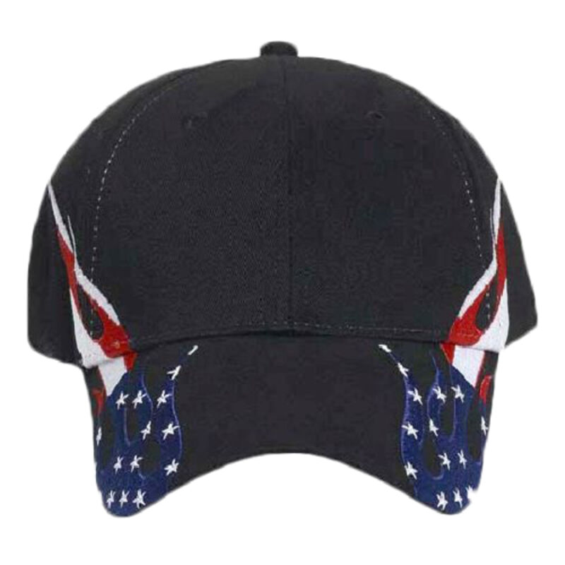 OTTO United States Flag Flame Pattern Brushed Cotton Twill Six Panel Low Profile Baseball Cap Thumbnail