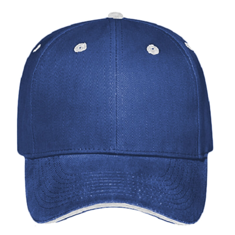 OTTO Brushed Bull Denim Sandwich Visor Six Panel Low Profile Baseball Cap Thumbnail