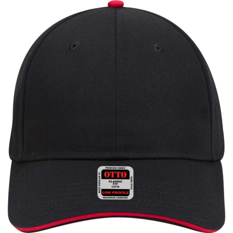 OTTO Cotton Blend Twill Sandwich Visor Six Panel Low Profile Baseball Cap Thumbnail