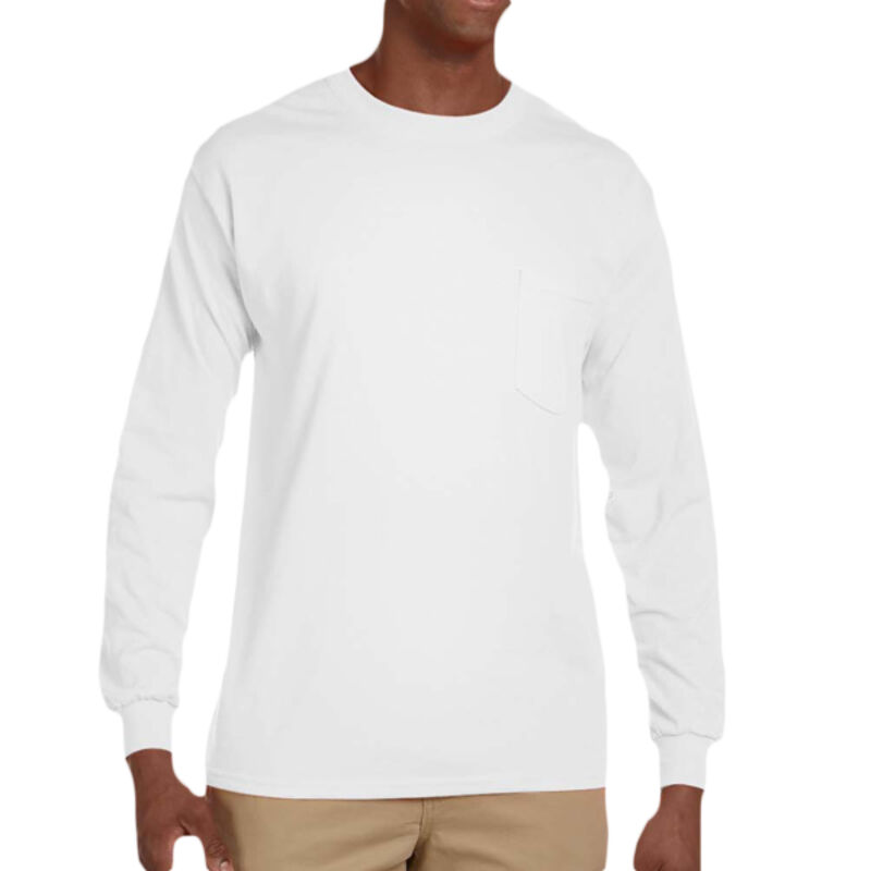 Adult Ultra Cotton® 6 oz. Long-Sleeve Pocket T-Shirt Thumbnail