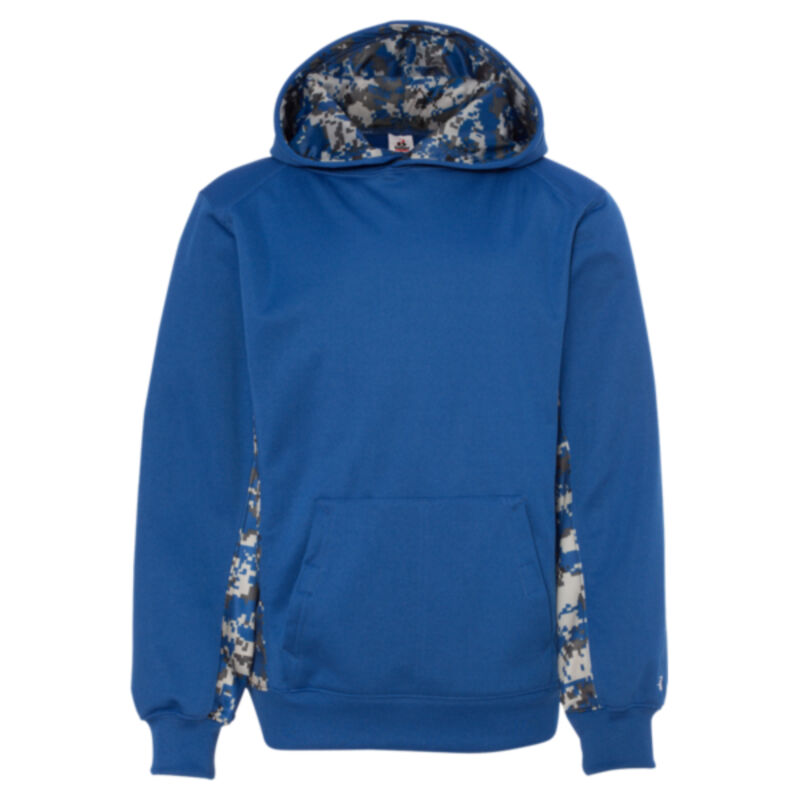 Digital Camo Youth Colorblock Performance Fleece Hooded Sweatshirt Thumbnail