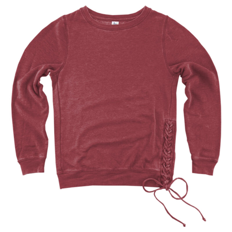 Enzyme Washed Women's Rally Lace-up Crewneck Thumbnail