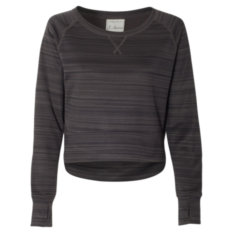 Women's Odyssey Striped Performance Fleece Hi-Lo Crewneck Sweatshirt Thumbnail