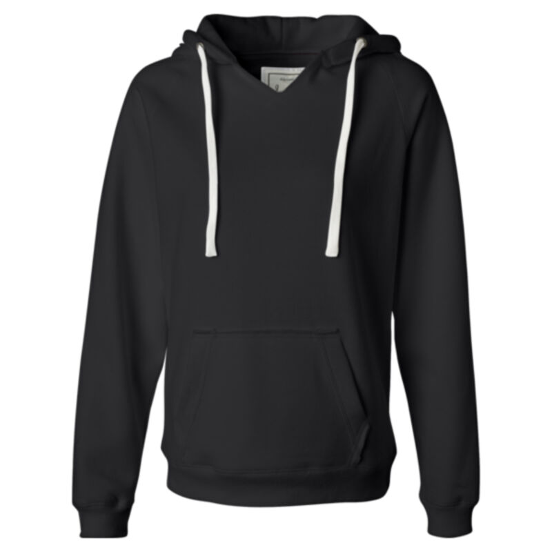 Women's Sueded V-Neck Hooded Sweatshirt Thumbnail