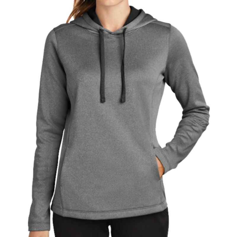 ® Ladies PosiCharge ® Sport Wick ® Heather Fleece Hooded Pullover Thumbnail