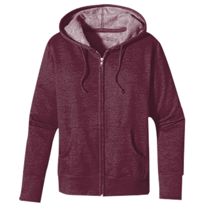 Ladies' 7 oz. Organic/Recycled Heathered Fleece Full-Zip Hood Thumbnail