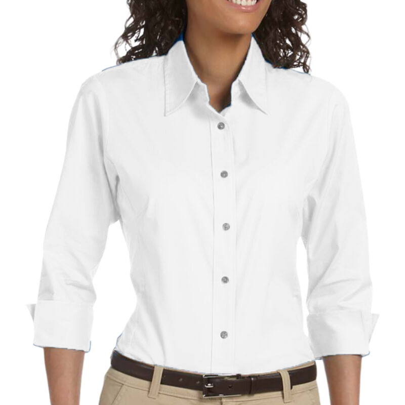 Ladies' Perfect Fit™ 3/4-Sleeve Stretch Poplin Blouse Thumbnail