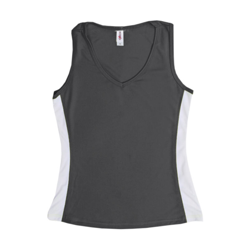 AJ215 Women's V-Neck Colorblock Tank Thumbnail
