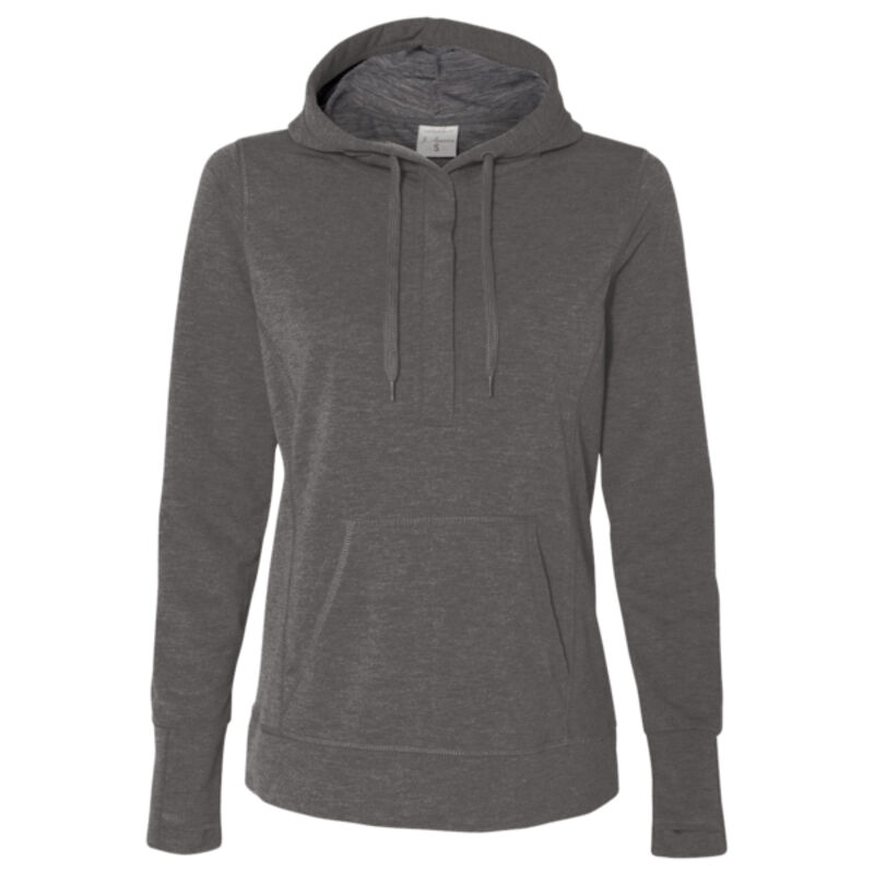 Omega Stretch Terry Women's Snap Placket Hooded Pullover Thumbnail
