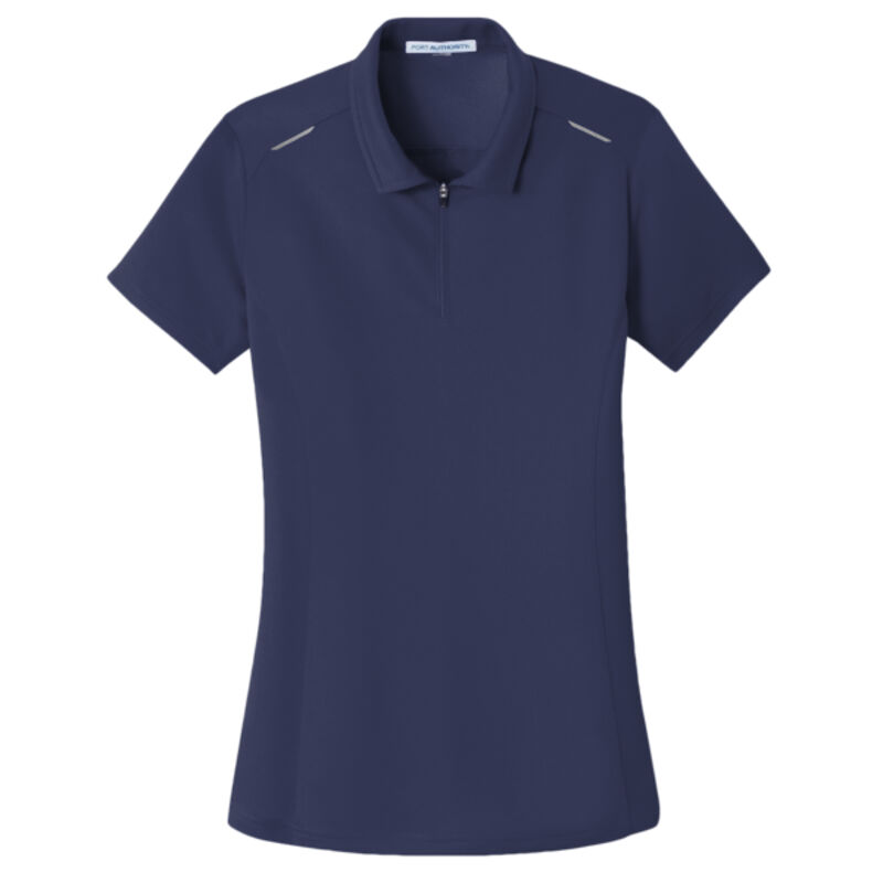 Ladies Pinpoint Mesh Zip Polo Thumbnail