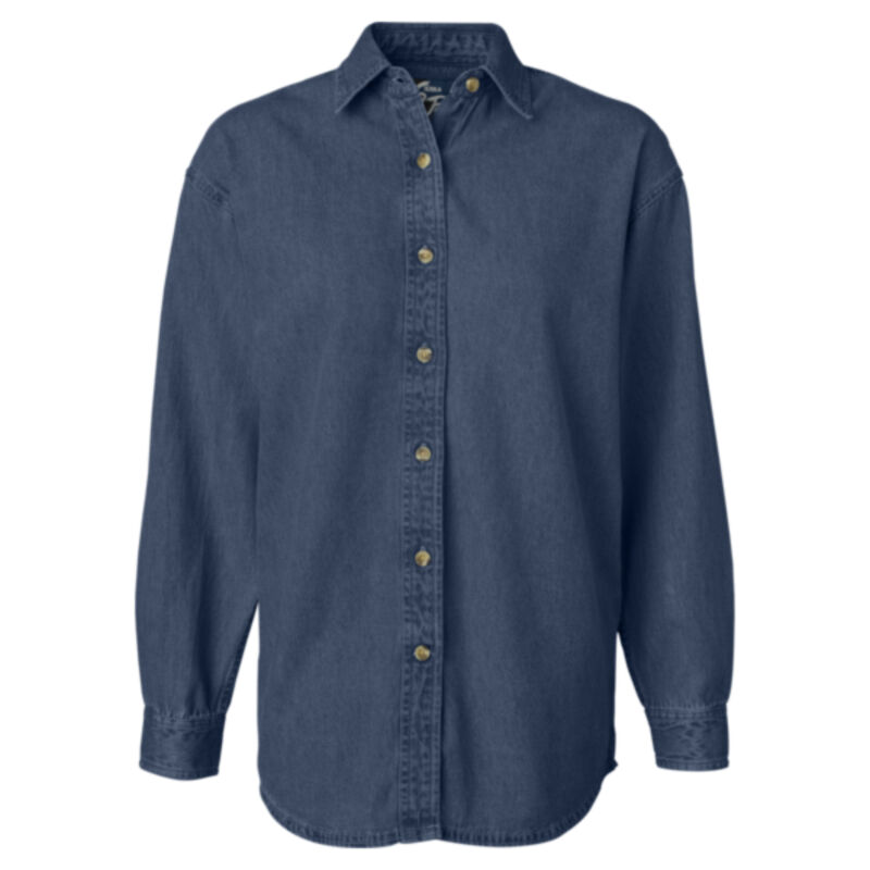 Women's Long Sleeve Denim Shirt Thumbnail