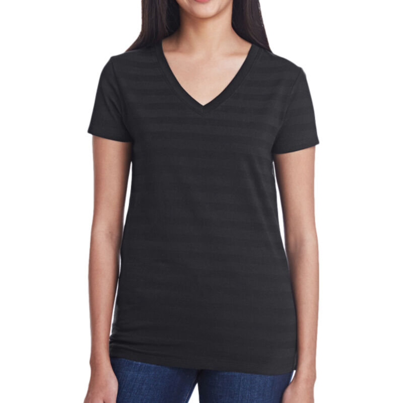 Ladies' Invisible Stripe V-Neck T-Shirt Thumbnail