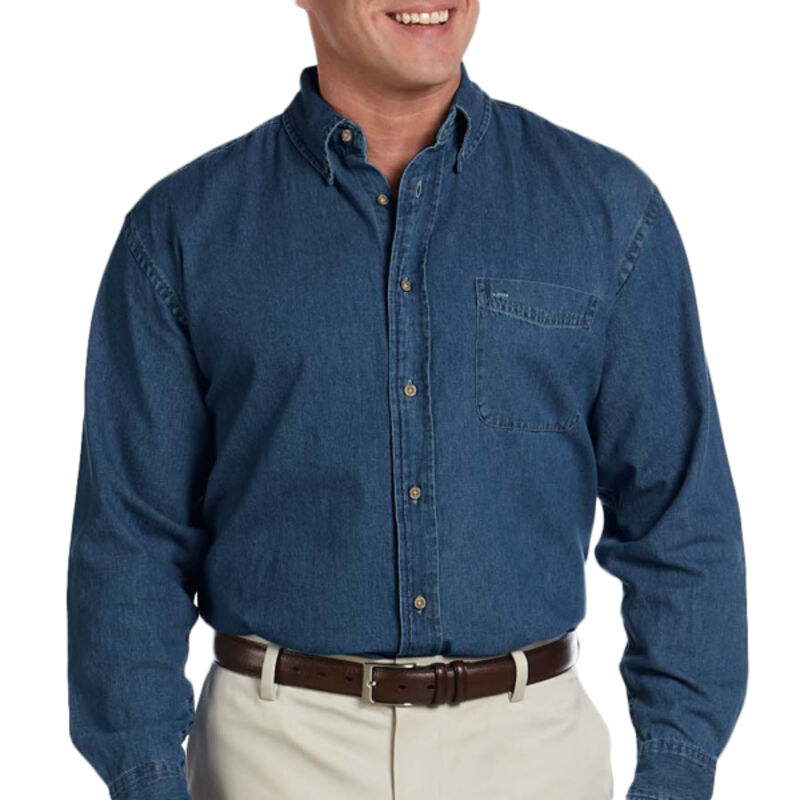 Men's Tall 6.5 oz. Long-Sleeve Denim Shirt Thumbnail