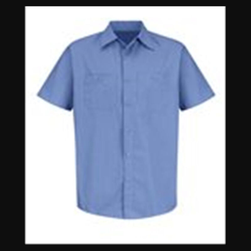 Industrial Stripe Short Sleeve Work Shirt Long Sizes Thumbnail