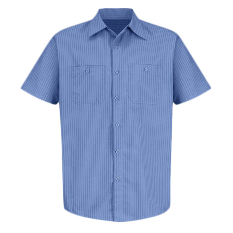 Industrial Stripe Short Sleeve Work Shirt Thumbnail