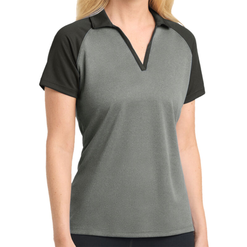 ® Ladies PosiCharge ® RacerMesh ® Raglan Heather Block Polo Thumbnail